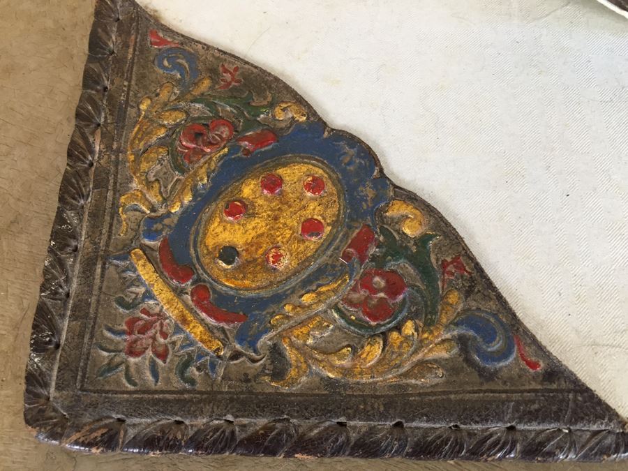 Elegant 3-Piece Tooled Leather Desk Set [Photo 5]