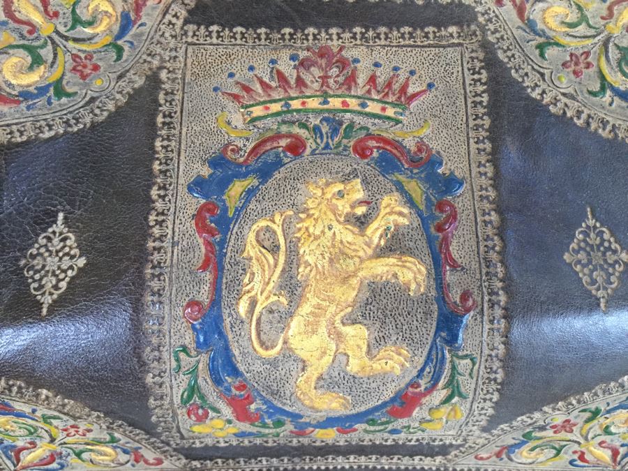 Elegant 3-Piece Tooled Leather Desk Set [Photo 9]