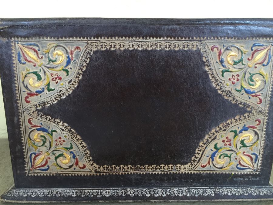 Elegant 3-Piece Tooled Leather Desk Set [Photo 14]