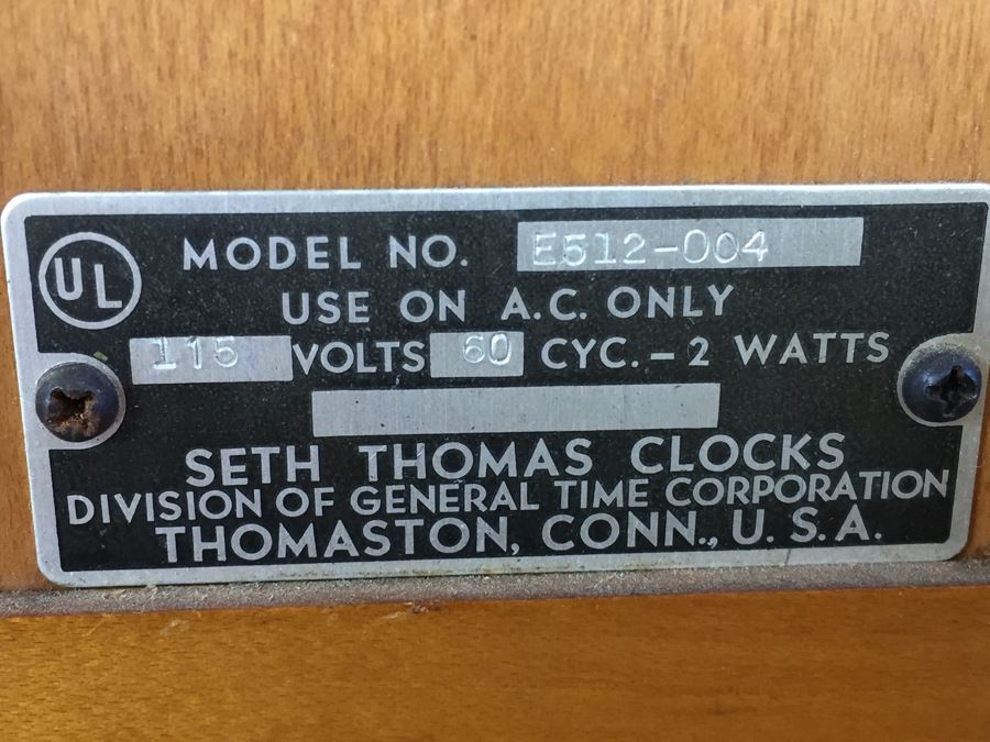 Seth Thomas Steeple Mantle Electric Clock Model No. E512-004 Working [Photo 3]
