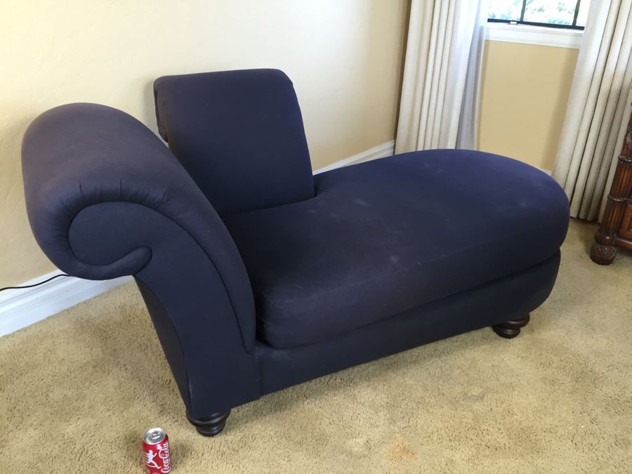 Chaise Sofa Feinting Couch With Throw Pillows And Fabric Cover [Photo 6]