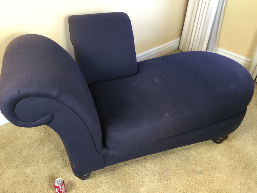 Chaise Sofa Feinting Couch With Throw Pillows And Fabric Cover [Photo 3]