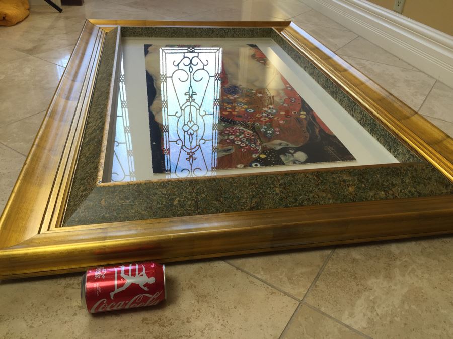 Very Large Nicely Framed Gustav Klimt 'Water Serpents II' Giclee Silkscreen Print Limited Edition 25/100 [Photo 15]