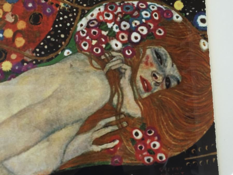 Very Large Nicely Framed Gustav Klimt 'Water Serpents II' Giclee Silkscreen Print Limited Edition 25/100 [Photo 9]