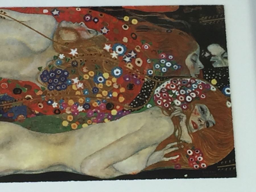 Very Large Nicely Framed Gustav Klimt 'Water Serpents II' Giclee Silkscreen Print Limited Edition 25/100 [Photo 4]