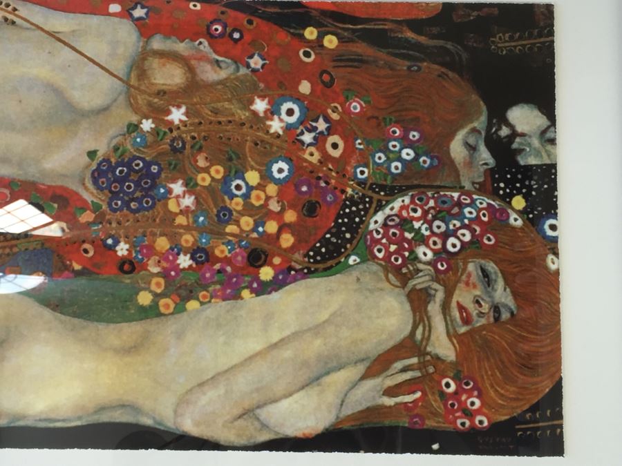 Very Large Nicely Framed Gustav Klimt 'Water Serpents II' Giclee Silkscreen Print Limited Edition 25/100 [Photo 8]