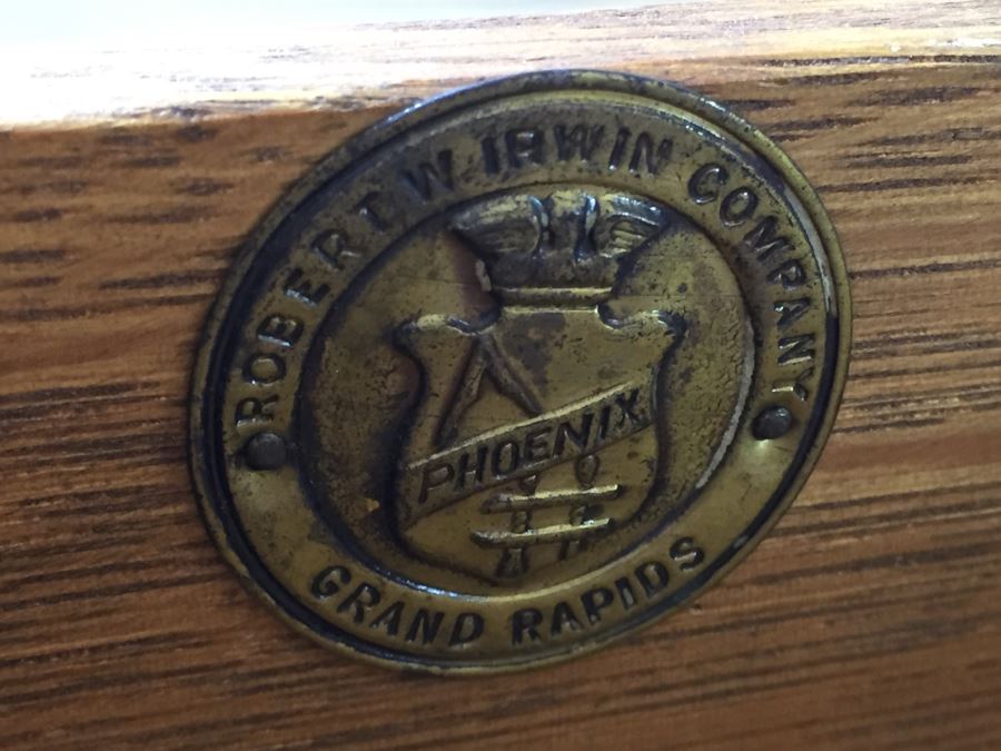 Stunning Vintage Hand Painted Vanity Table By Robert W. Irwin Grand Rapids, MI With Floral Motif [Photo 3]