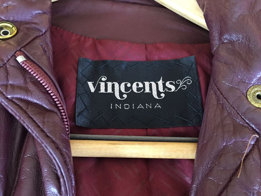 Vintage Women's Leather Jacket By Vincents Size Small [Photo 3]