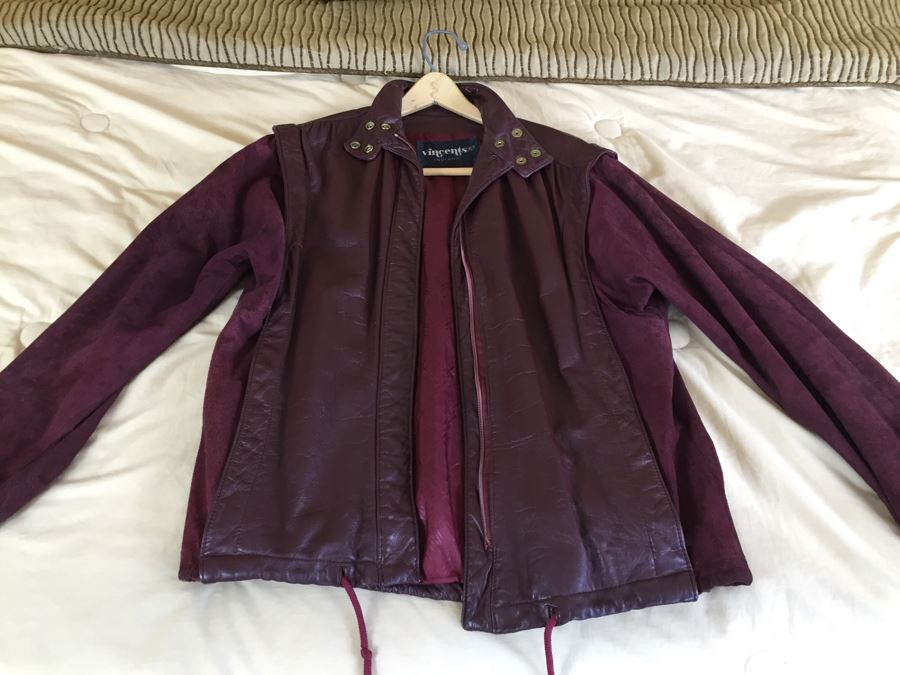 Vintage Women's Leather Jacket By Vincents Size Small