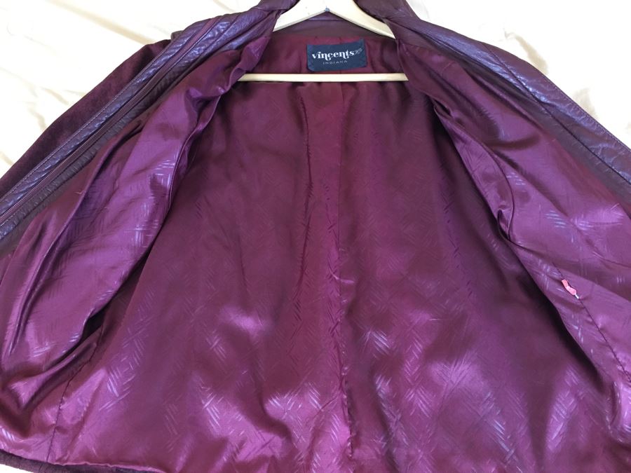 Vintage Women's Leather Jacket By Vincents Size Small [Photo 5]