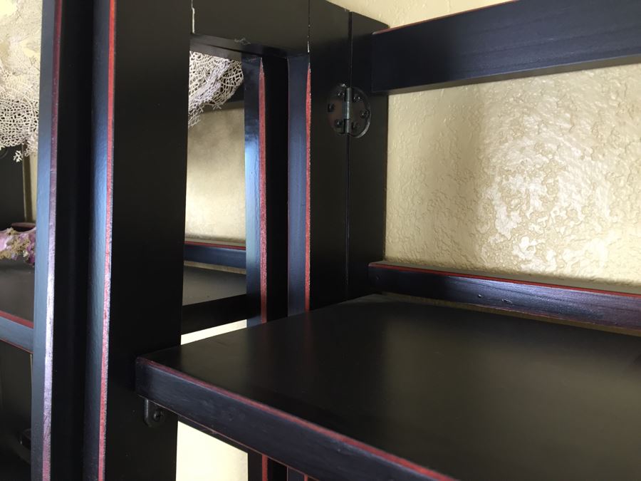 (4) Black And Red Bookshelves (Sold Empty) [Photo 8]