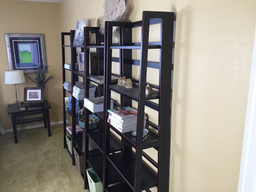 (4) Black And Red Bookshelves (Sold Empty) [Photo 7]