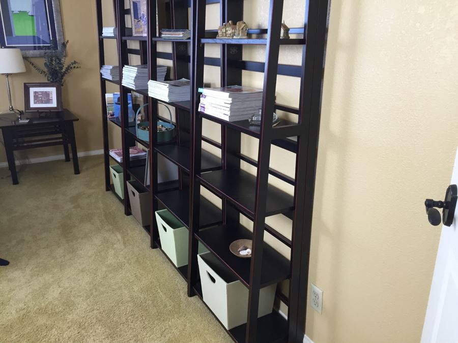 (4) Black And Red Bookshelves (Sold Empty) [Photo 5]