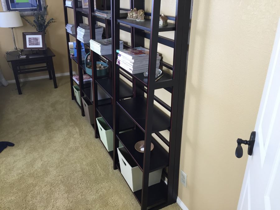 (4) Black And Red Bookshelves (Sold Empty) [Photo 6]