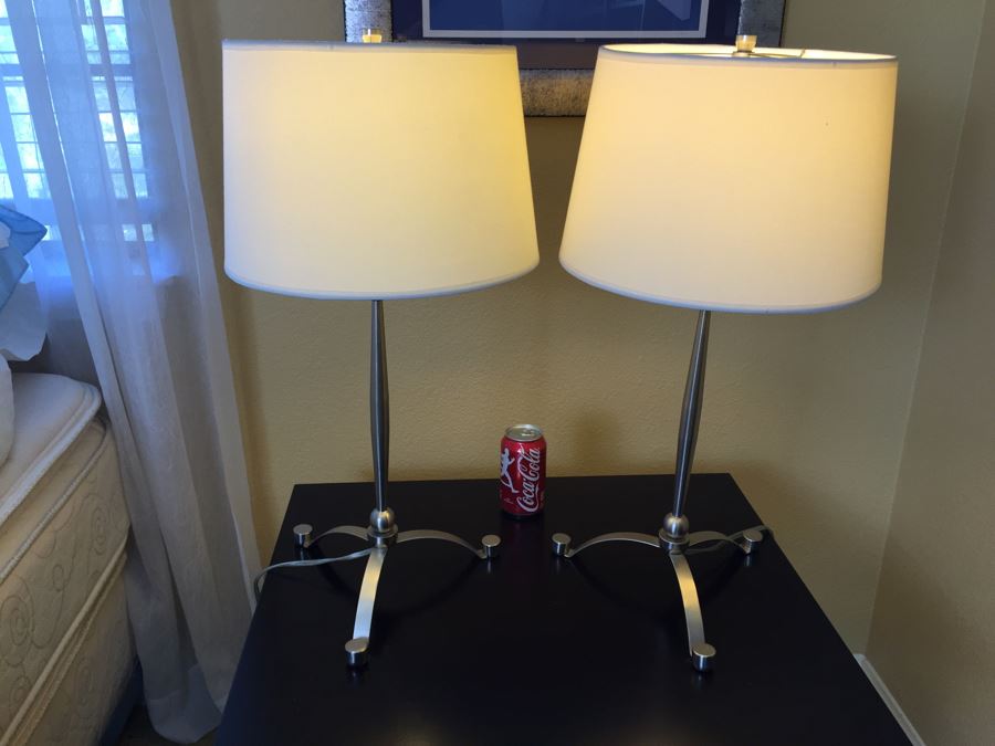 Pair Of Modern Metal Table Lamps [Photo 7]