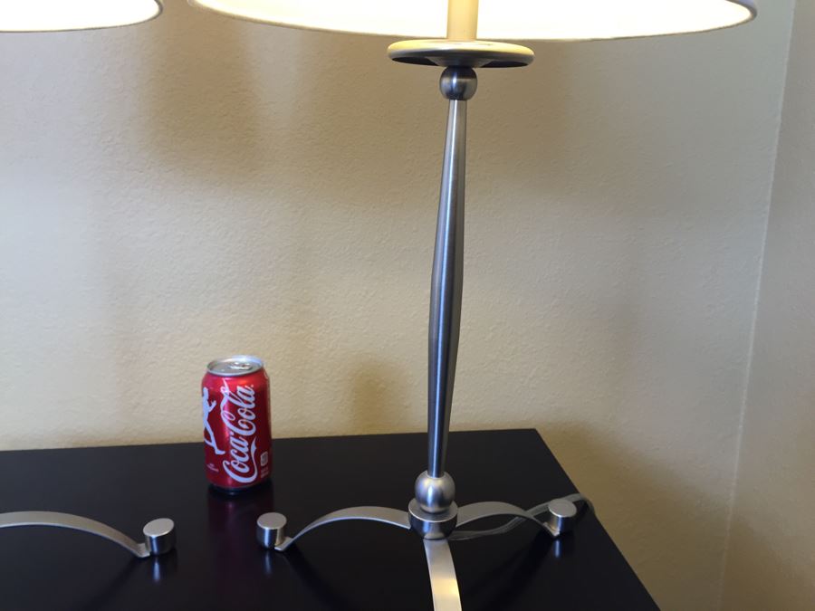 Pair Of Modern Metal Table Lamps [Photo 5]