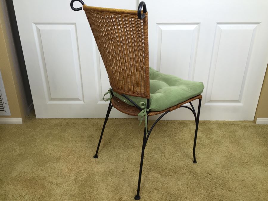 Wicker And Metal Chair With Cushion [Photo 2]