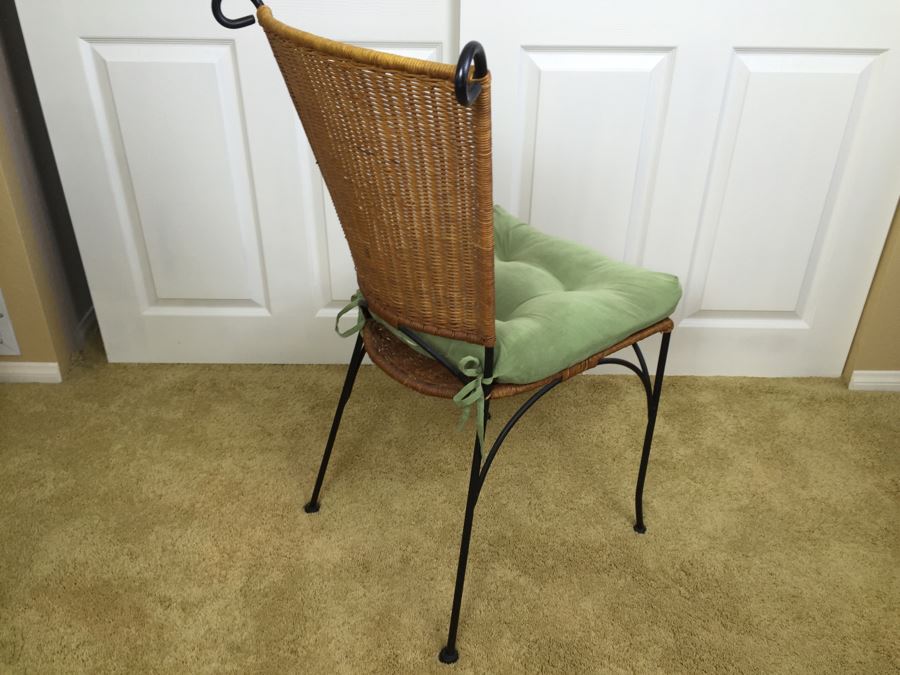 Wicker And Metal Chair With Cushion [Photo 7]