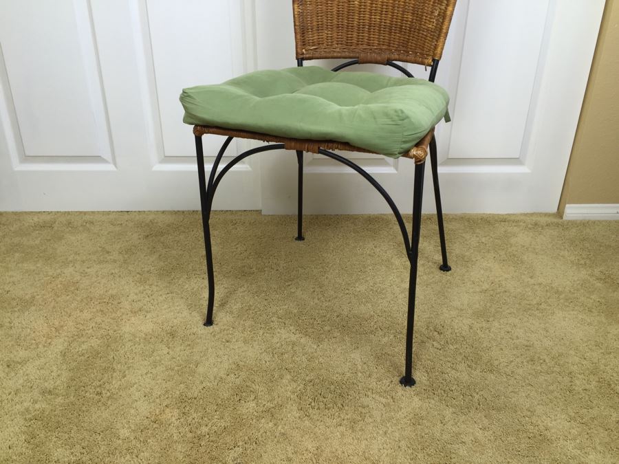 Wicker And Metal Chair With Cushion [Photo 3]