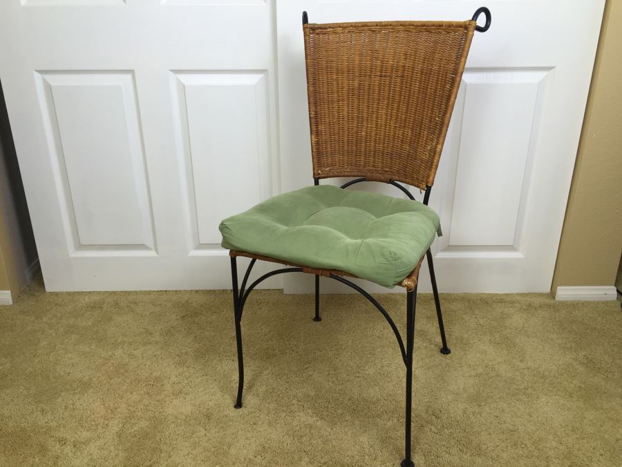 Wicker And Metal Chair With Cushion [Photo 1]