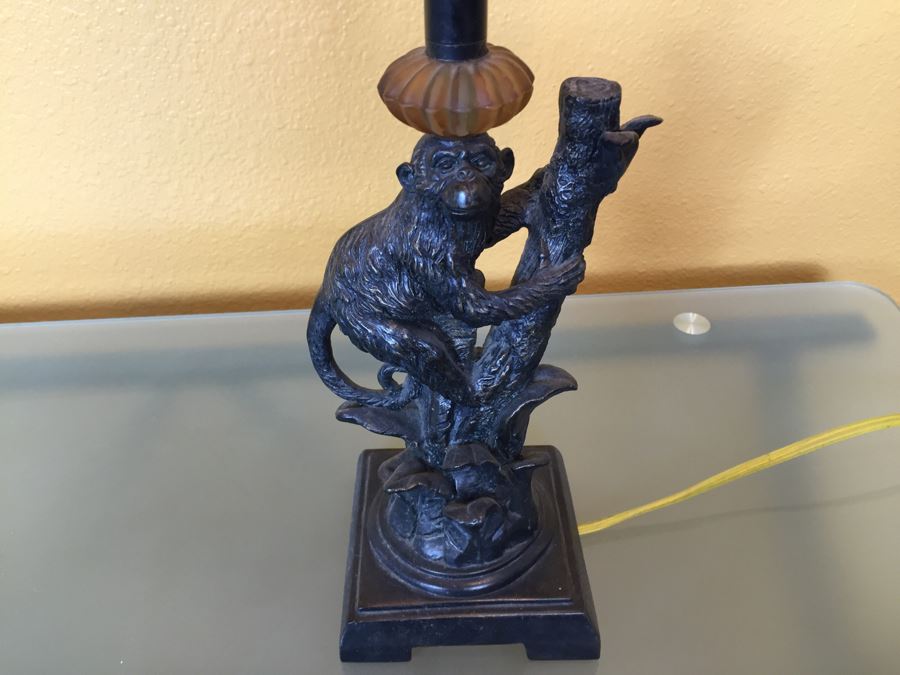 Contemporary Table Lamp With Monkey Climbing Tree [Photo 2]