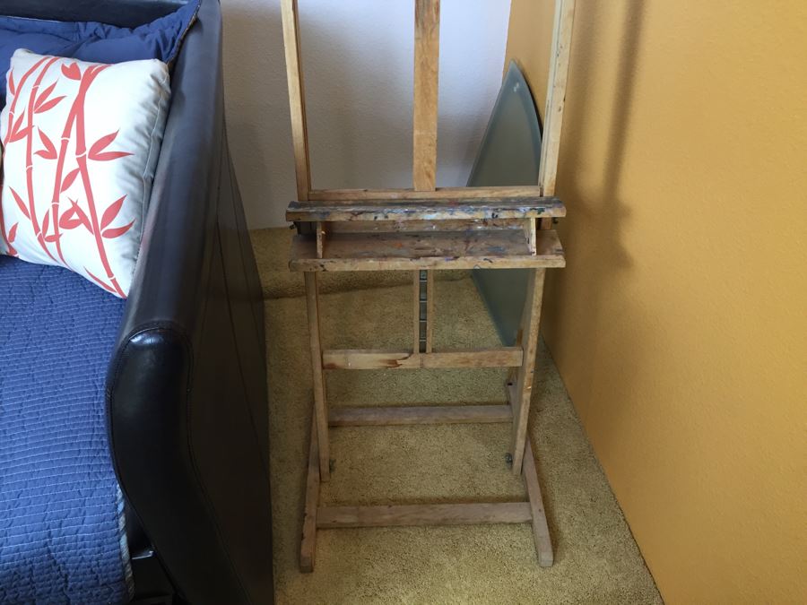 Framed Picture Of Woman By A. Bryce Plus Vintage Wooden Artist Easel [Photo 3]