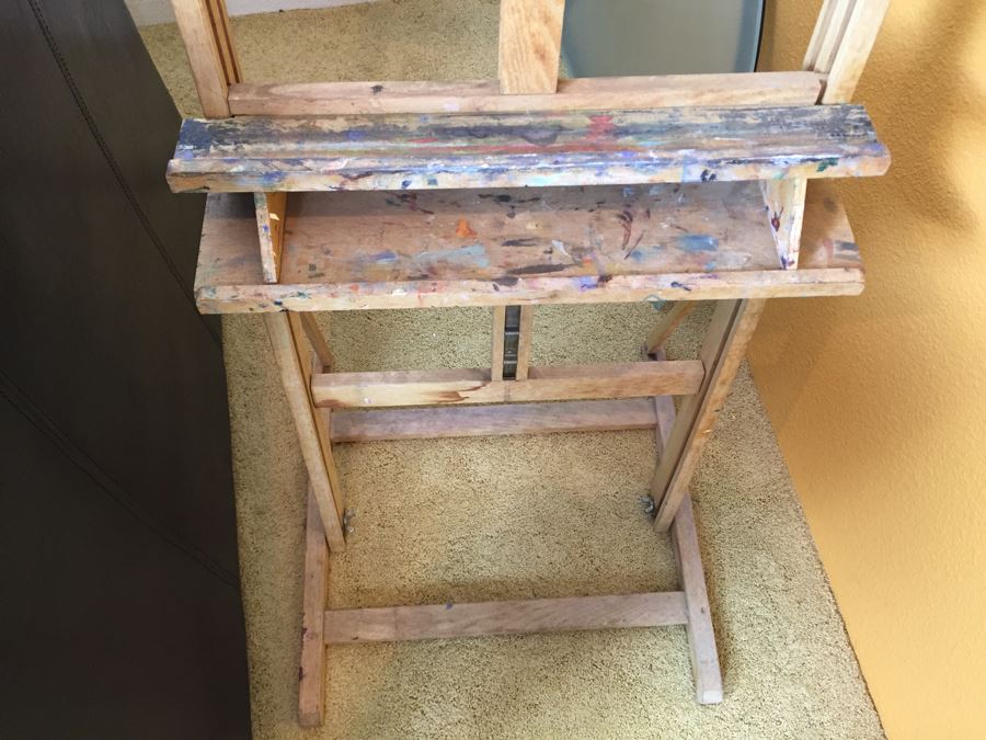 Framed Picture Of Woman By A. Bryce Plus Vintage Wooden Artist Easel [Photo 11]