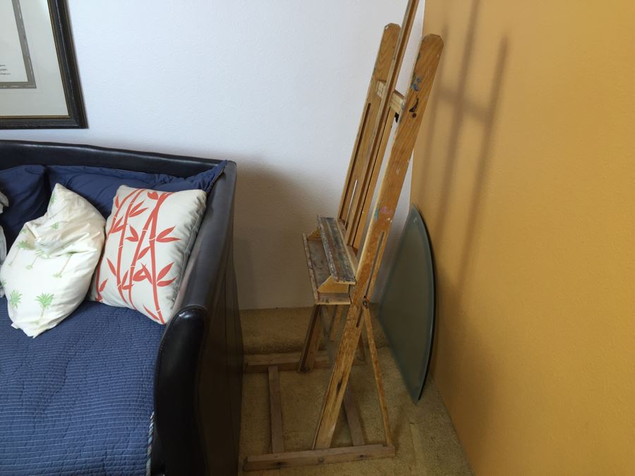 Framed Picture Of Woman By A. Bryce Plus Vintage Wooden Artist Easel [Photo 12]