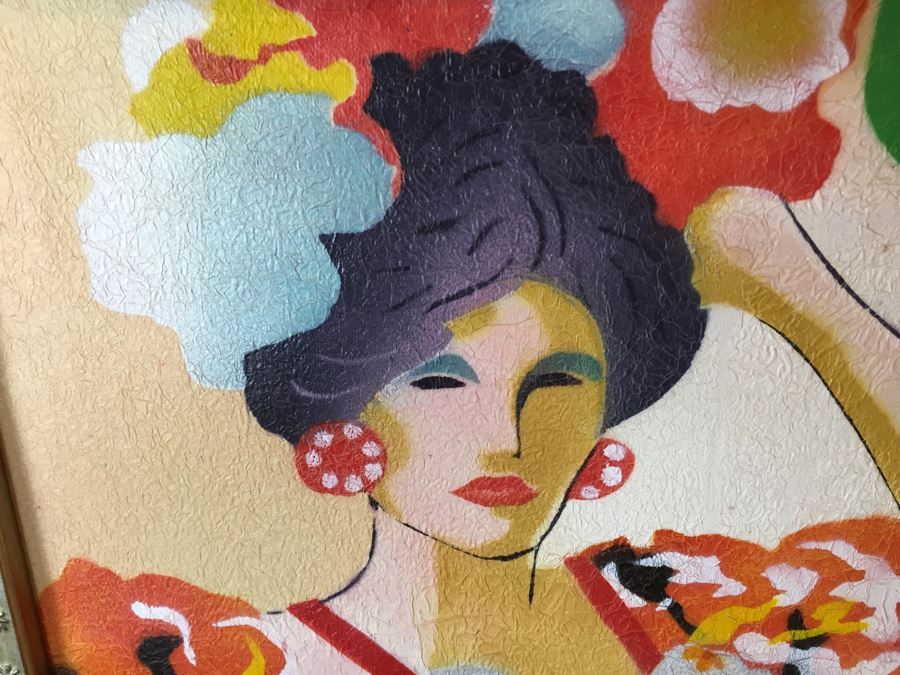 Framed Picture Of Woman By A. Bryce Plus Vintage Wooden Artist Easel [Photo 5]