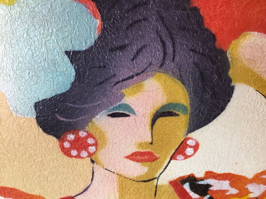 Framed Picture Of Woman By A. Bryce Plus Vintage Wooden Artist Easel [Photo 6]