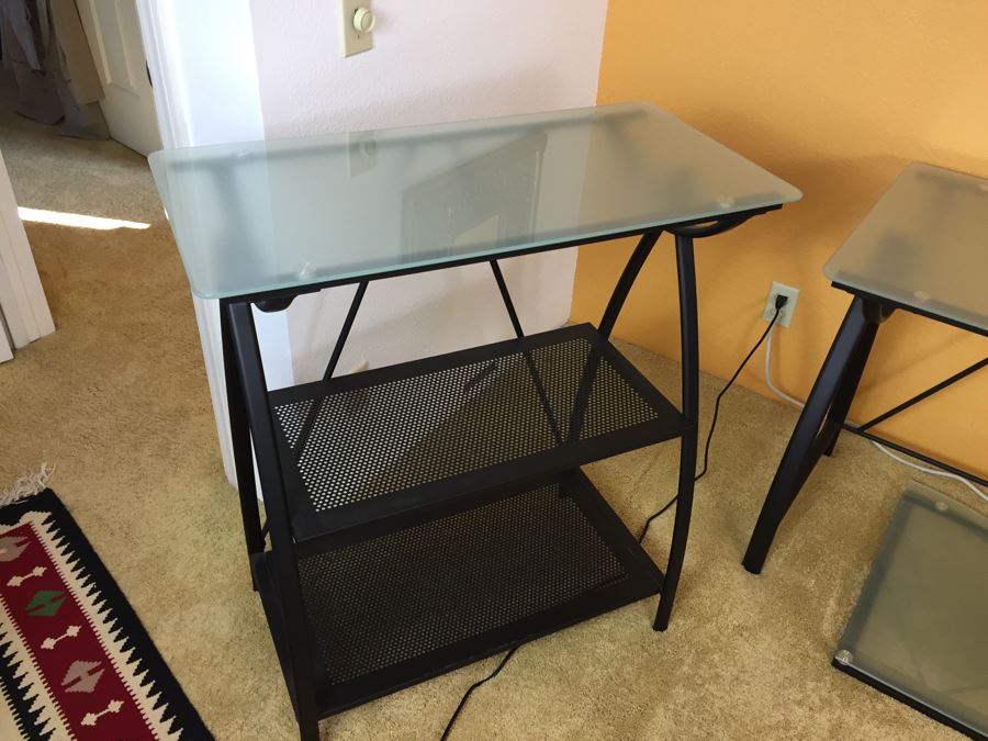 5Piece Metal And Glass Office Furniture