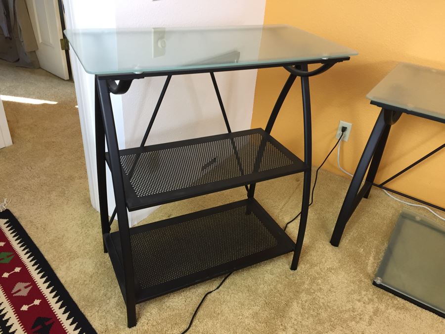 5Piece Metal And Glass Office Furniture