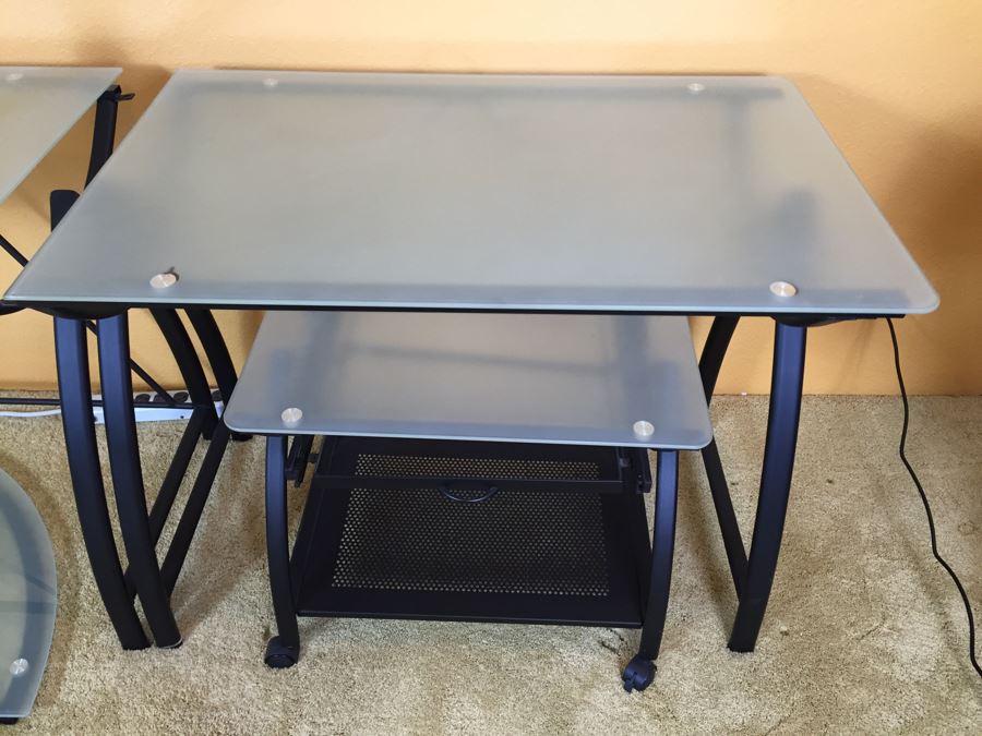5Piece Metal And Glass Office Furniture
