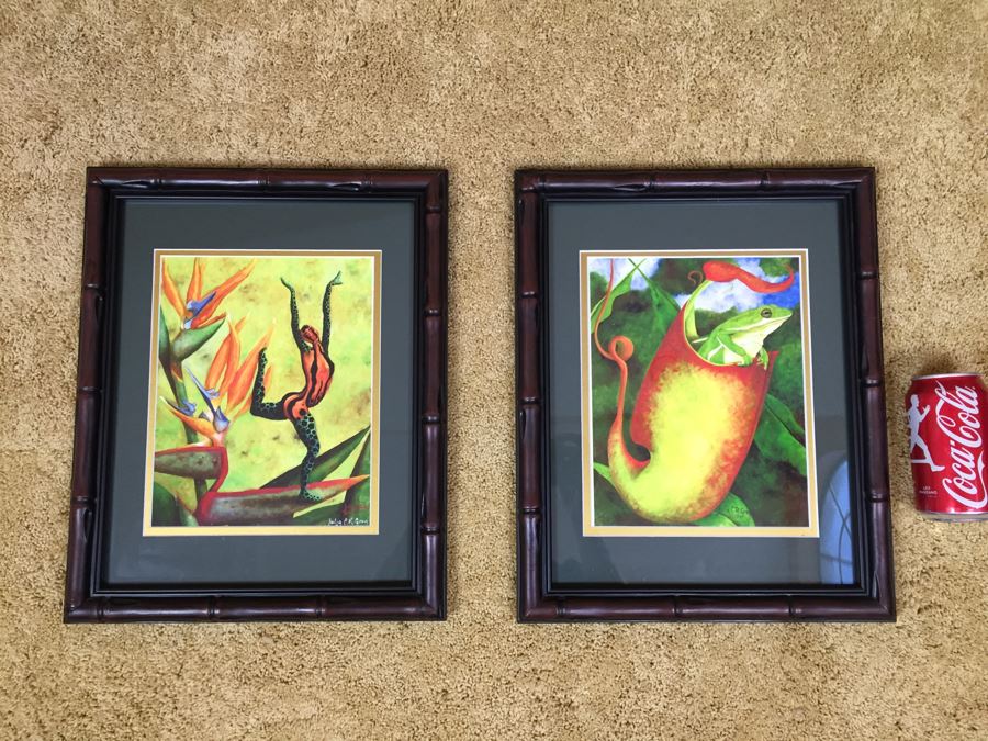 Pair Of Framed Prints Signed By Artist Julia C.R. Gray