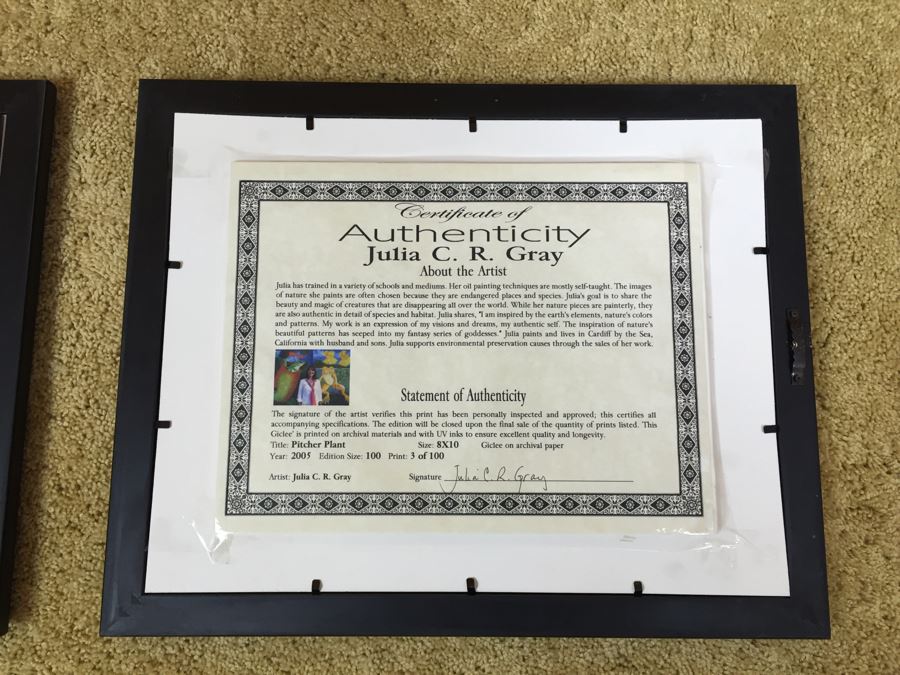 Pair Of Framed Prints Signed By Artist Julia C.R. Gray [Photo 14]