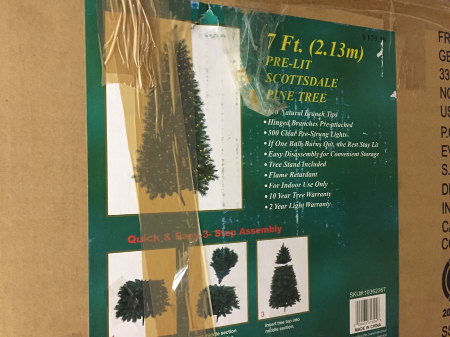 7 Ft Pre-Lit Scottsdale Pine Artificial Christmas Tree [Photo 2]