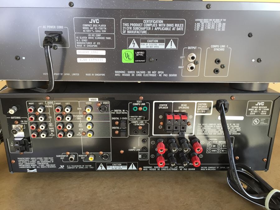 JVC RX 778VBK 5.1 Channel AV Receiver And XL-F207 Compact Disc Automatic Changer [Photo 9]
