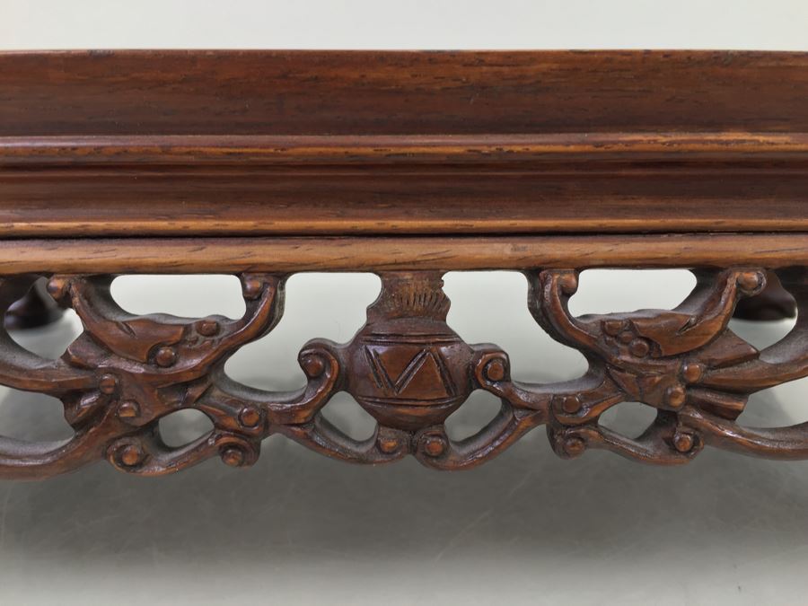 Nice Footed Carved Rosewood Display Stand [Photo 7]