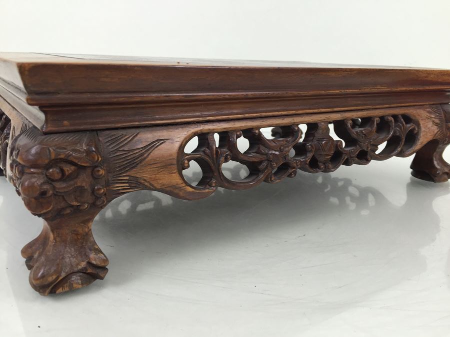 Nice Footed Carved Rosewood Display Stand [Photo 6]
