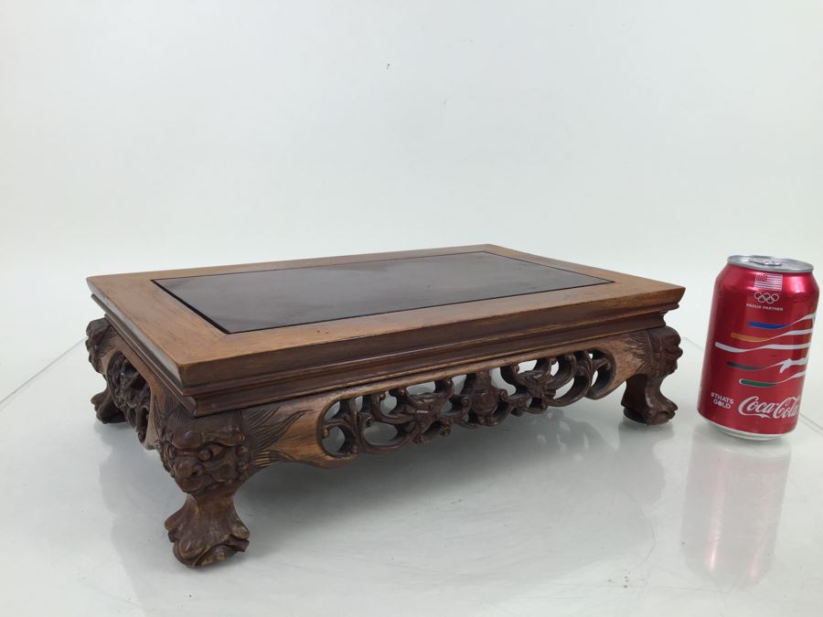 Nice Footed Carved Rosewood Display Stand