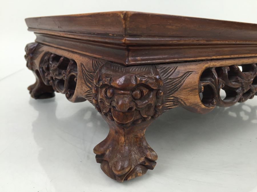 Nice Footed Carved Rosewood Display Stand [Photo 5]