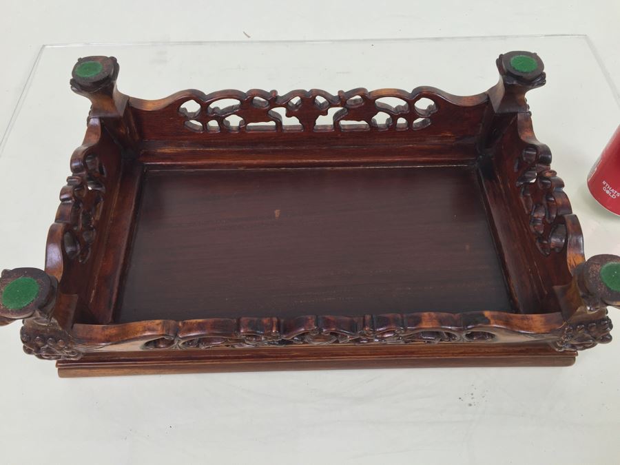 Nice Footed Carved Rosewood Display Stand [Photo 12]