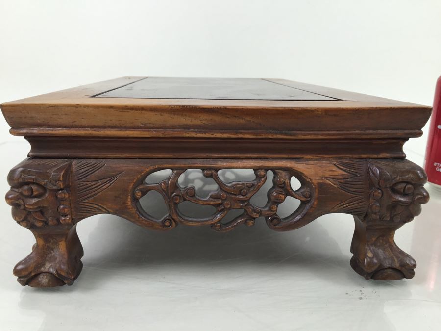 Nice Footed Carved Rosewood Display Stand [Photo 9]