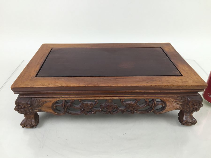 Nice Footed Carved Rosewood Display Stand [Photo 8]