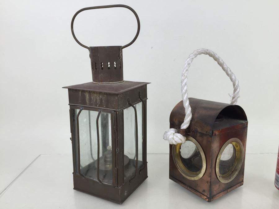 Pair Of Brass And Copper Lanterns [Photo 4]