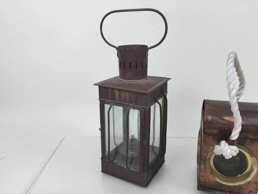 Pair Of Brass And Copper Lanterns [Photo 3]