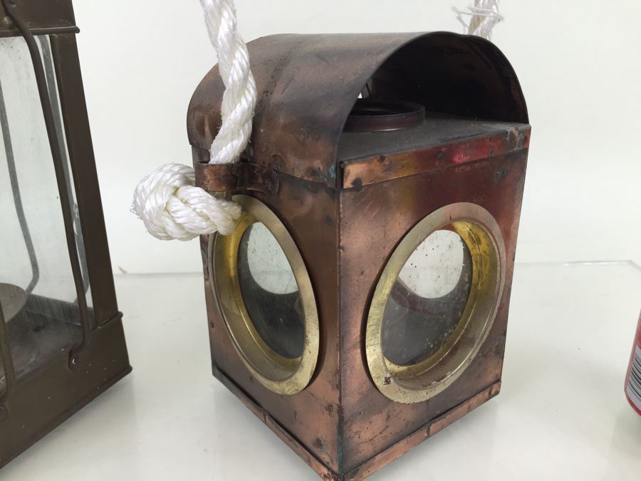 Pair Of Brass And Copper Lanterns [Photo 2]