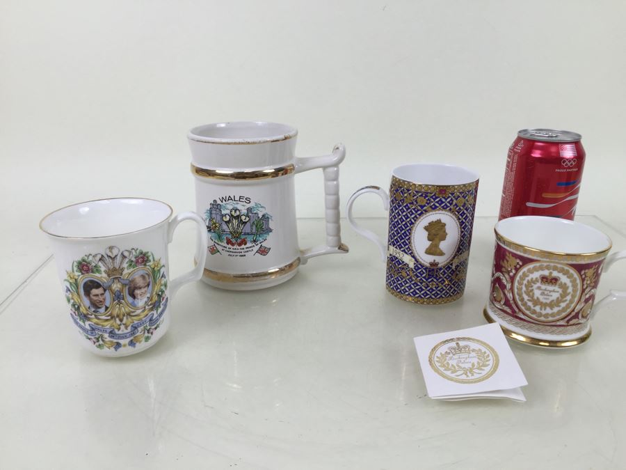 Collection Of English Royalty Commemorative Cups And Mugs