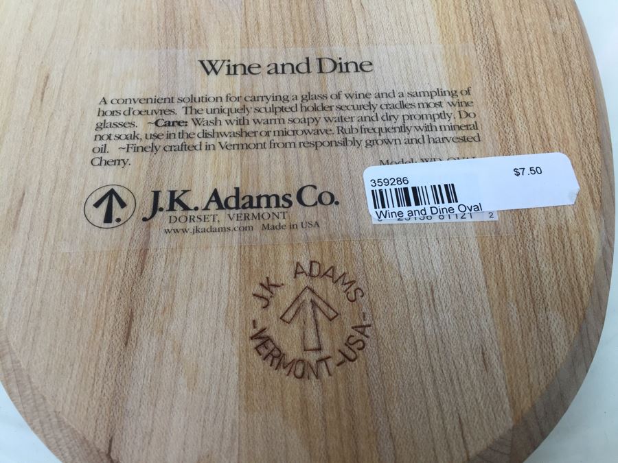 Set Of 5 Wine And Dine Wooden Oval Plates By J.K. Adams Co. [Photo 3]