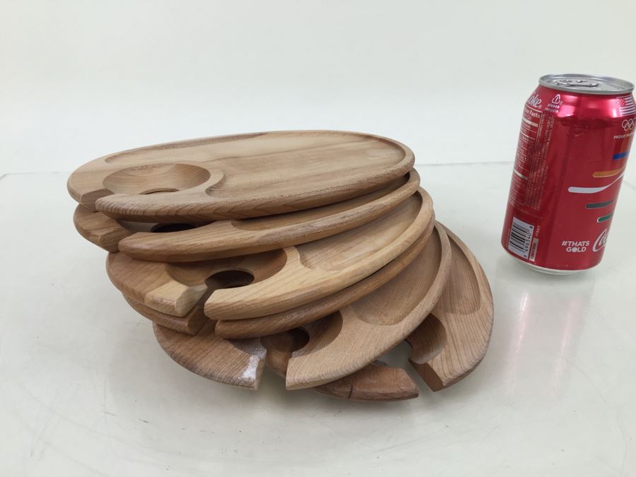 Set Of 5 Wine And Dine Wooden Oval Plates By J.K. Adams Co. [Photo 4]